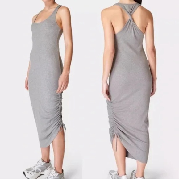 Sweaty Betty Dresses & Skirts - NWT Sweaty Betty Weekend Twist Ribbed Maxi midi dress grey size large